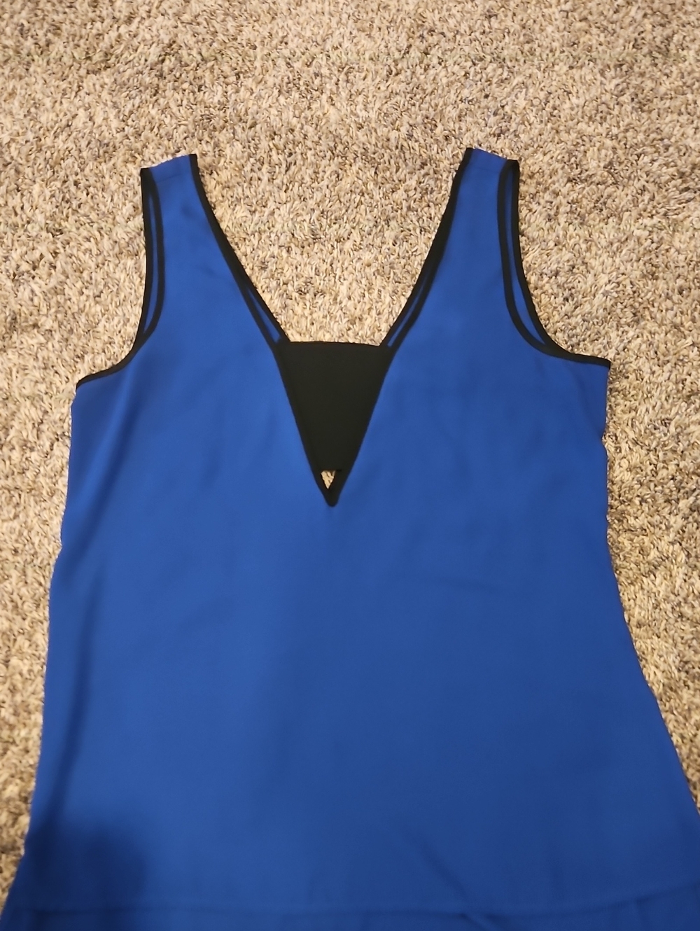 Express Royal Blue Tank with Black V-Inset